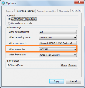 recording skype video resolution