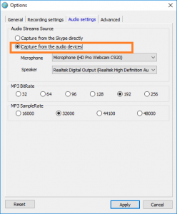 record Skype sound from audio device